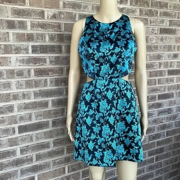 Anthropologie x Hutch Floral Jacquard Cut Out Mini Dress NWT‎ - Size 4 - Picture 2 of 16